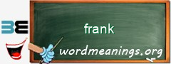 WordMeaning blackboard for frank